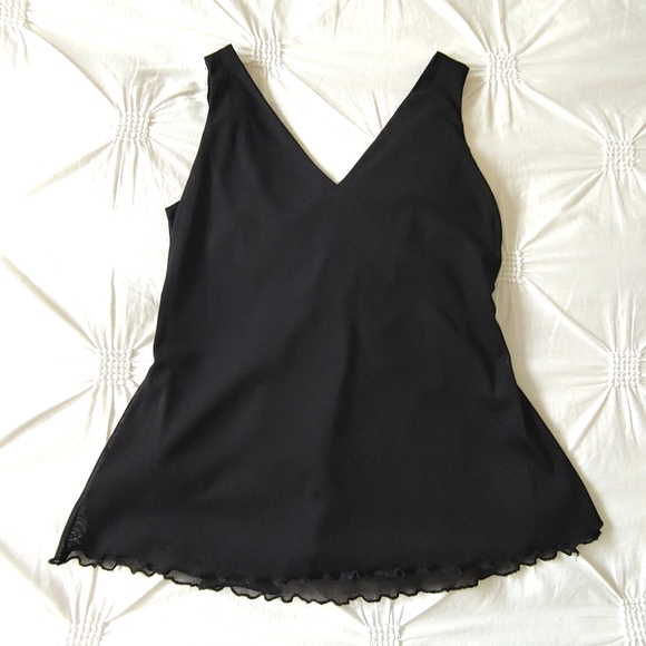 FMX World Design Y2k black micro mesh babydoll crossover top. Size M - Picture 11 of 12